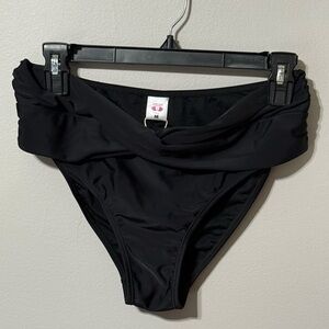 NWT Shekini Black Twisted Waistband Bikini Bottom - Size M